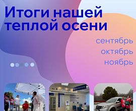 Делимся с Вами итогами нашей плодотворной работы за осенний период